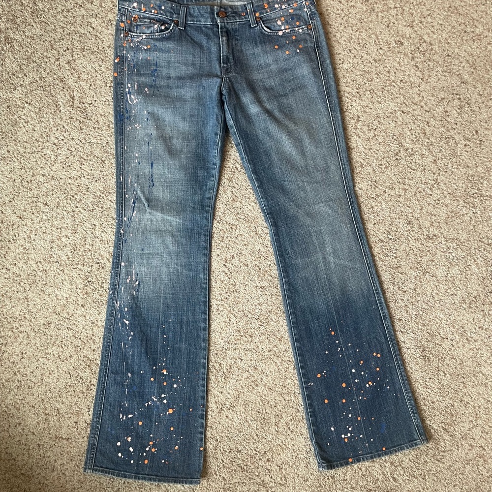 7 For All Mankind Paint Splatter bootcut jeans, size 31 - Picture 10 of 11